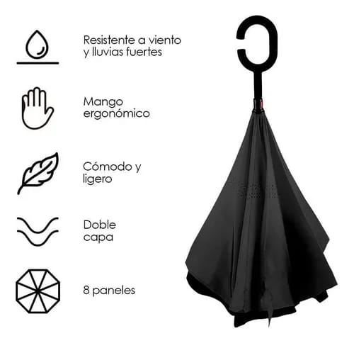 Paraguas Sombrilla Invertido Doble Capa